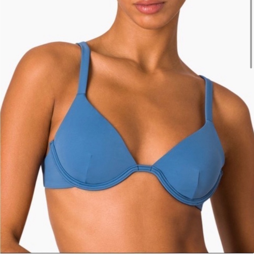 Onia Anna Solid Bikini Top in Cobalt